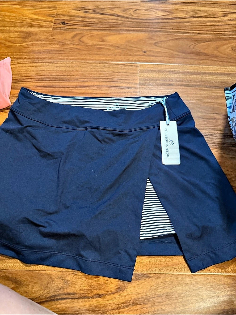 Southern Tide W Aveiro Perf Skort Blue & White Large NWT